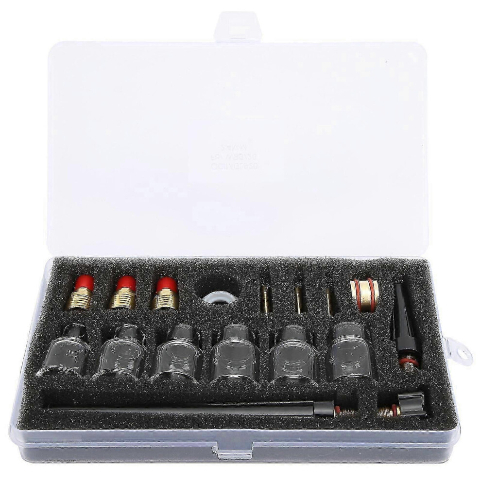 (As Show, One Size) Welding Torch Accessories Kit Glass Cup Nozzle Tungsten Clamp For Wp9/20 Argon Welder Gun 4632480829183