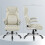 Vinsetto (White) Vinsetto Fabric Office Desk Chair w/ Adjustable Height Tilt Function 3