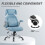 Vinsetto (Blue) Vinsetto Fabric Office Desk Chair w/ Adjustable Height Tilt Function 3