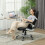 Vinsetto (Black) Vinsetto Fabric Office Desk Chair w/ Adjustable Height Tilt Function 1