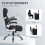 Vinsetto (Black) Vinsetto Fabric Office Desk Chair w/ Adjustable Height Tilt Function 7