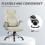 Vinsetto (White) Vinsetto Fabric Office Desk Chair w/ Adjustable Height Tilt Function 8