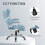 Vinsetto (Blue) Vinsetto Fabric Office Desk Chair w/ Adjustable Height Tilt Function 2