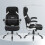 Vinsetto (Black) Vinsetto Fabric Office Desk Chair w/ Adjustable Height Tilt Function 3