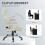 Vinsetto (White) Vinsetto Fabric Office Desk Chair w/ Adjustable Height Tilt Function 7