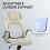 Vinsetto (White) Vinsetto Fabric Office Desk Chair w/ Adjustable Height Tilt Function 6