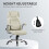 Vinsetto (White) Vinsetto Fabric Office Desk Chair w/ Adjustable Height Tilt Function 4