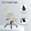 Vinsetto (White) Vinsetto Fabric Office Desk Chair w/ Adjustable Height Tilt Function 5