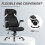 Vinsetto (Black) Vinsetto Fabric Office Desk Chair w/ Adjustable Height Tilt Function 8
