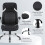 Vinsetto (Black) Vinsetto Fabric Office Desk Chair w/ Adjustable Height Tilt Function 9