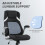 Vinsetto (Black) Vinsetto Fabric Office Desk Chair w/ Adjustable Height Tilt Function 6