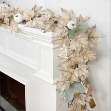 Fall Decor Fall Garland 6Ft Autumn Maples Leaf Pumpkin Berry Garland Thanksgiving Halloween Mantle Fireplace Farmhouse
