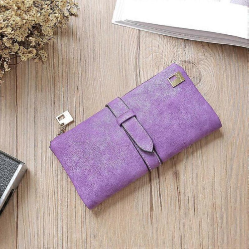 Genuine Leather Women's Wallets,Multi-Function Slim Bifold Zipper Clutch Purse,Large Capacity Card Holder -1