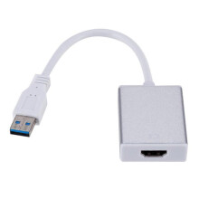 (Silver) USB to HDMI Adapter, USB 3.0 / 2.0 to HDMI 1080P Full HD Video Audio Multi Monitor Converter