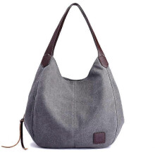 Fashion Women's Multi-pocket Cotton Canvas Handbags Shoulder Bags Totes Purses