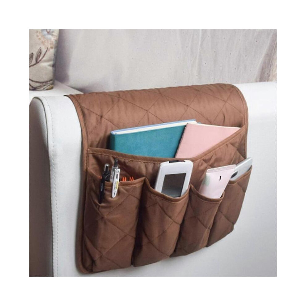 (Coffee)Sofa Armrest Hanging Storage Bag Remote Snack Tidy Organiser Home