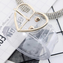 Womens Pin Buckle Transparent Wide Belts Invisible Clear Waistband