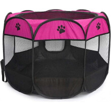 Pet Playpen, Foldable Dog Playpens, Portable Exercise Kennel Tent for Puppies/Dogs/Cats/Rabbits, Dog Play Tent with Removable Mesh Shade Cover for Tra