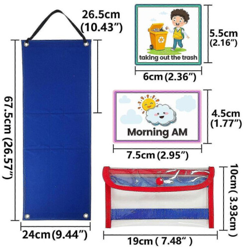 2 In 1 Kids Visual Schedule Calendar Chart Daily Routine Chart with 70 Cards 1