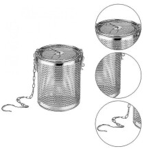 Stainless Steel Tea Ball Strainer Soup Seasonings Separation Basket Spice Filter with Extended Chain Hook for Home Kitchen