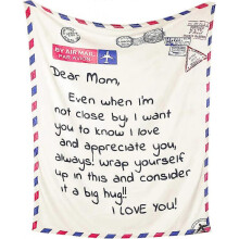 Best Birthday Gifts for Mom from Daughter Son, Premium Dear Mom Blanket Presents for Mother's Day, Christmas, Valentine's Day, Soft & Cozy Flannel Thr
