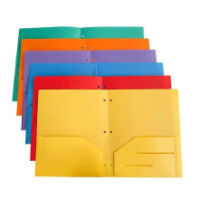 6 Pack Heavy Duty Plastic Two Pocket Folders, Heavy Duty Plastic 2 Pocket Folder (Rainbow Colors)