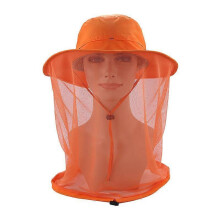 (beige) Mosquito Midge Head Net Hat Mesh Face Protection Cover Insect Bee,women Men,outdoor Jungle Fishing