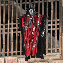 Halloween Horror Props Haunted House Decoration Electric Toys Sound and Light Sound Control Skeleton Ghost Head Little Hanging Ghost