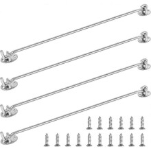 4 Pcs Storm Hook Wind Hook 16 Inch Stainless Steel Cabin Hook Solid for Window