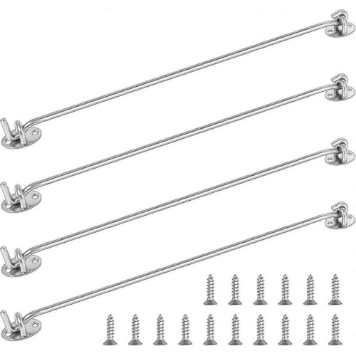 4 Pcs Storm Hook Wind Hook 16 Inch Stainless Steel Cabin Hook Solid for Window