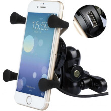 Motorcycle Phone Holder with Usb Charger for 3.5" To 6" Mobile Phone
