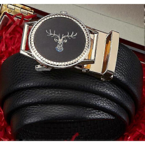 Leather Belt Men's Genuine Head Leather Trouser Belt Moose Personalized Belt 1