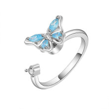 (1) Butterfly Necklace Earrings Rings Birthstone Jewellery Set Pendant Dating Pendant Gifts for Women and Girls 925 Sterling Silver