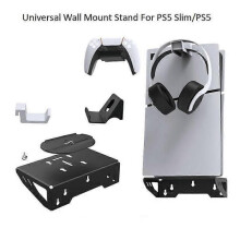 Universal Wall Mount Stand for PS5 Slim/PS5 Console, with Controllers Hook and Headset Hook, for PS5 Slim Digital/Disc Edition