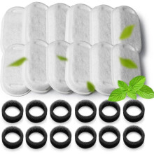 12pcs Cat Water Fountain Filters, Cat Fountain Replacement Filters for Stainless Steel 67oz/2L Adjustable Water Flow Pet Water Fountain