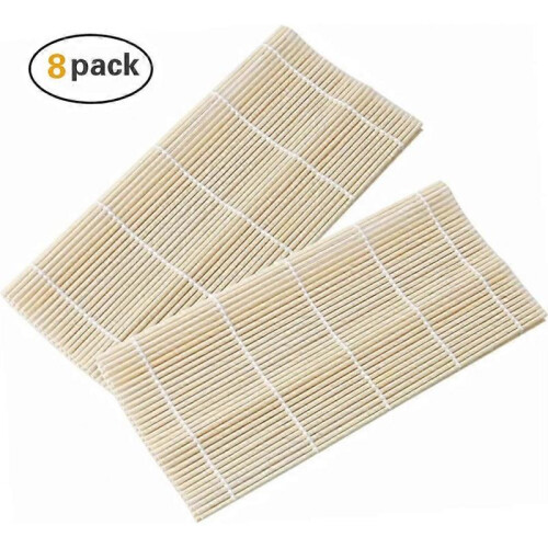 Bamboo Sushi Rolling Mat, 9.5x9.5 Inch, 8 PCS Set 1