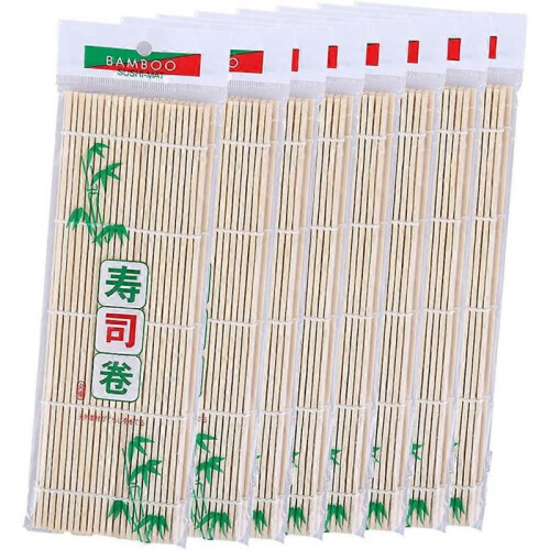 Bamboo Sushi Rolling Mat, 9.5x9.5 Inch, 8 PCS Set