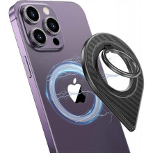(Carbon Black) 2023 New Double-Sided Magnetic Phone Grip for Magsafe, Magsafe Phone Ring Holder Compatible with iPhone, Magnetic Car Mount