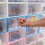 6pcs Plastic Shoe Box Stackable Foldable Shoe Organizer Drawer Storage Case with Flipping Clear Door Ladies Men 4