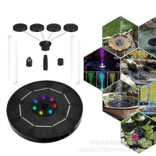 Solar Fountain Pump Bird Bath, Bird Bath Fountains Solar Power Water Fountain Pump with Color LED Light 6 Nozzles
