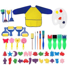 Paint Accessories for Children Kids Paint Brushes Sponge Kits 47Pcs Painting Brushes Drawing Tools Kits
