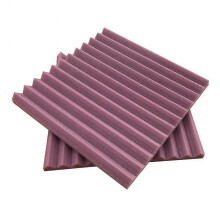 (Not Fire Retardant, Purple) 12 Pcs Sound-absorbing Cotton Triangular Grooves Sound Insulation Proofing Foam Board