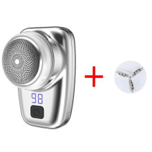 (Silver Shaver with 1 blade) Mini Shaver, Electric Shaver, USB Pocket Shaver with LED Indicator, Mini-shave Portable Electric Shaver Razor for Travel