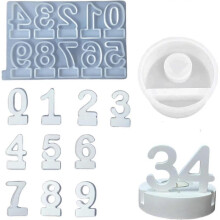 Silicone Moulds Casting Moulds, Numbers 0-9 Silicone Mould Candle Holder, Plaster Moulds for Casting