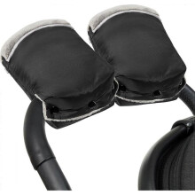 (Black) Pram Hand Muff, Anti-Freeze Pram Gloves for Handlebars, Waterproof and Windproof Pram Hand Warmer with Fleece Inside for Cold Weather