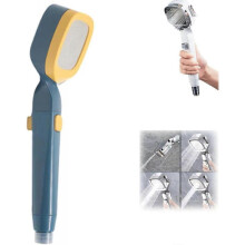 (Blue) 4-Mode Handheld Pressurized Shower Head with Pause Switch, High Pressure Shower Head, Adjustable Shower Nozzle Filter for Bathroom