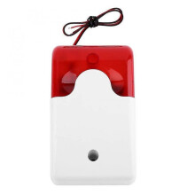 Mini Wired Strobe Siren Durable 12v Sound Alarm Strobe Flashing Red Light Sound Siren Home Security Alarm System 108db