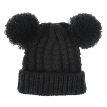 Winter Children Hat Baby Kids Girls Warm Knit Hat Furry Balls Pompom Cute Beanie Cap for Girls