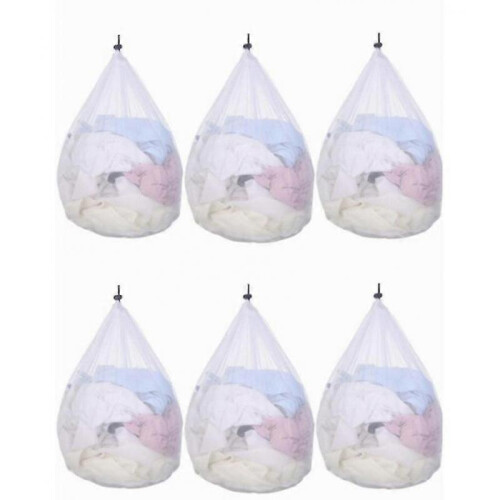 6 Pieces Laundry Bag Washing Machine with Cord Stopper Reusable Large 1