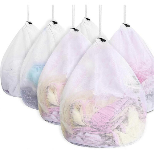 6 Pieces Laundry Bag Washing Machine with Cord Stopper Reusable Large